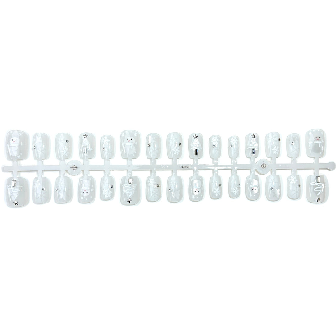 Artistic Winter-Themed Press-On Nail Set