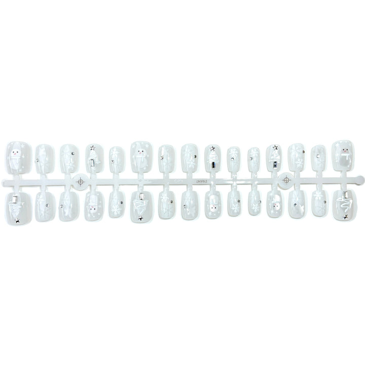 Artistic Winter-Themed Press-On Nail Set