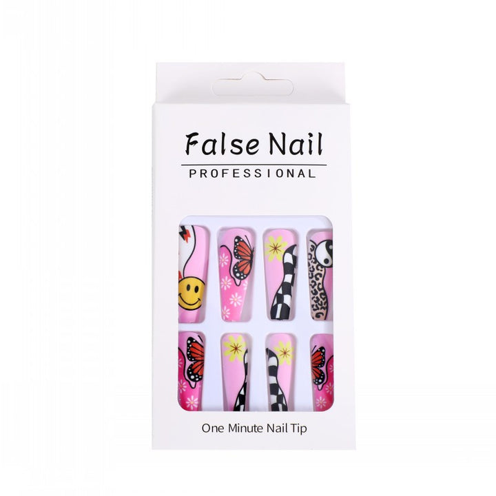 Artificial nails with colorful butterfly design Stornfield
