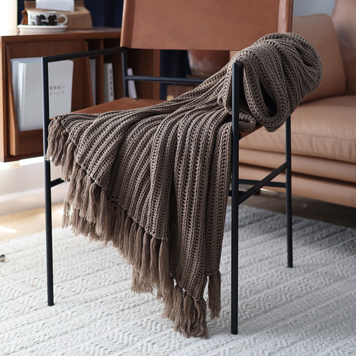 Textured Knit Throw Blanket