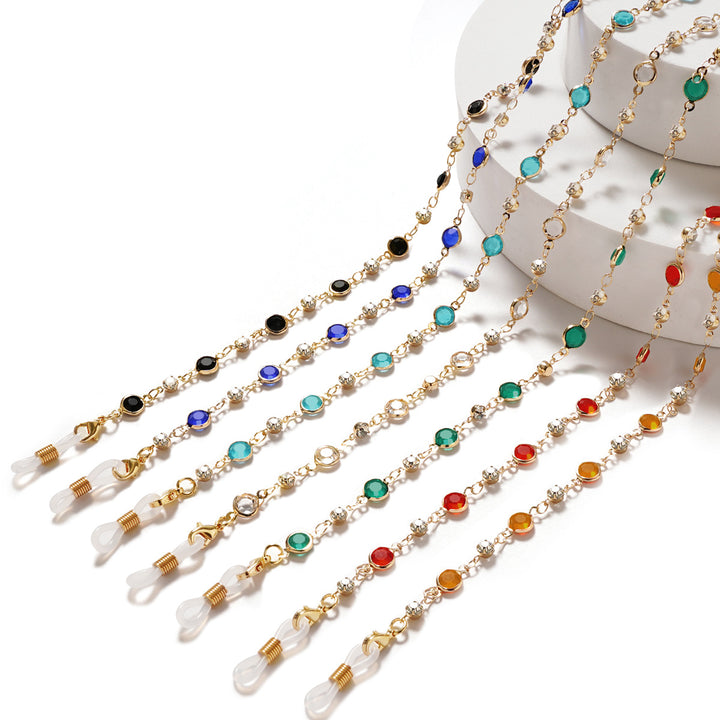 Elegant Rhinestone and Gemstone Eyewear Chain Stornfield