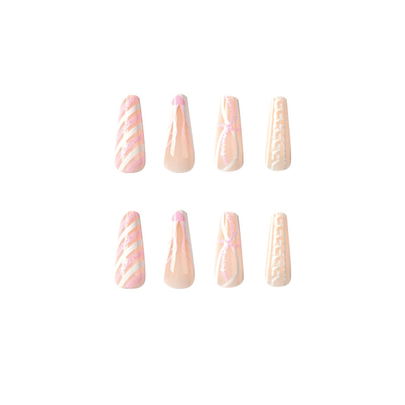 Translucent artificial nails with delicate patterns Stornfield