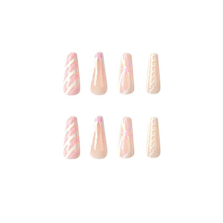 Translucent artificial nails with delicate patterns Stornfield