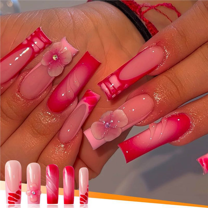 Decorative Floral Acrylic Press-On Nails Stornfield