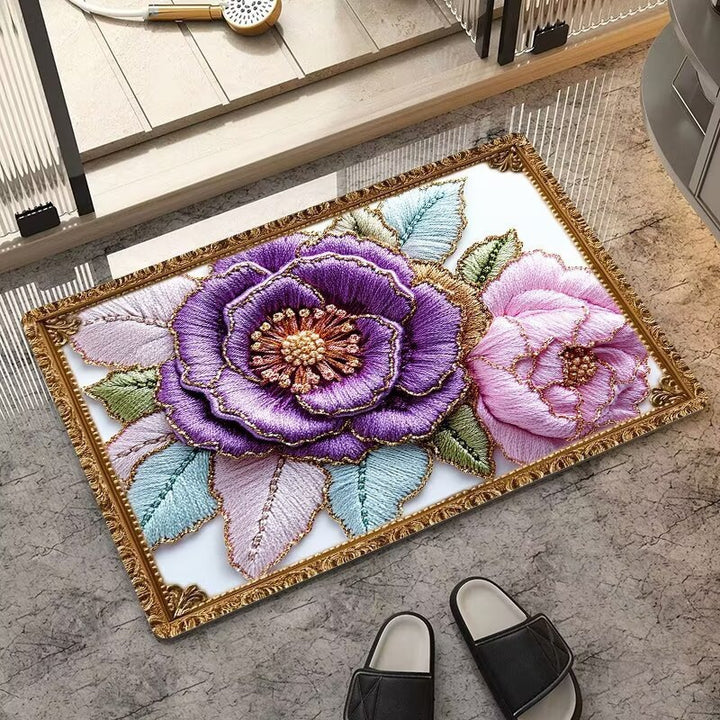 Luxurious Embroidered Floral Area Rug Stornfield