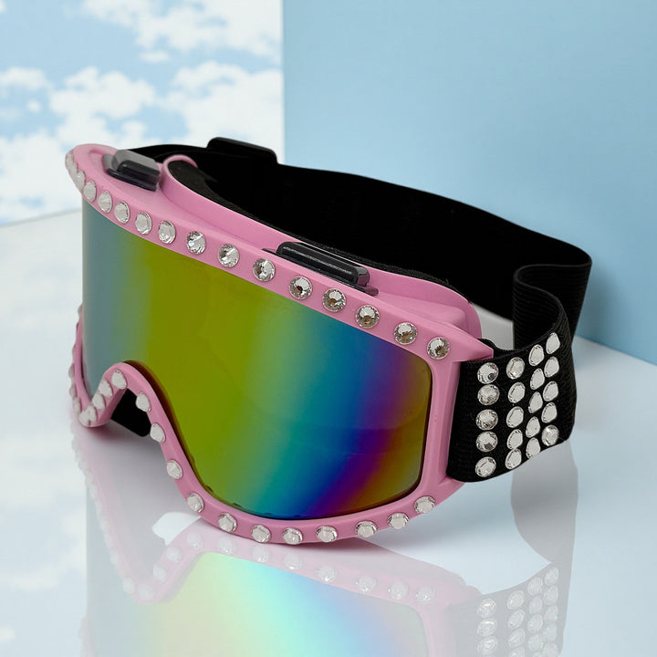 Women's fashionable ski goggles with glittering decorations Stornfield
