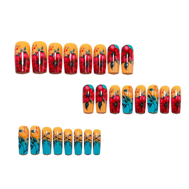 Artificial nails with floral summer design Stornfield