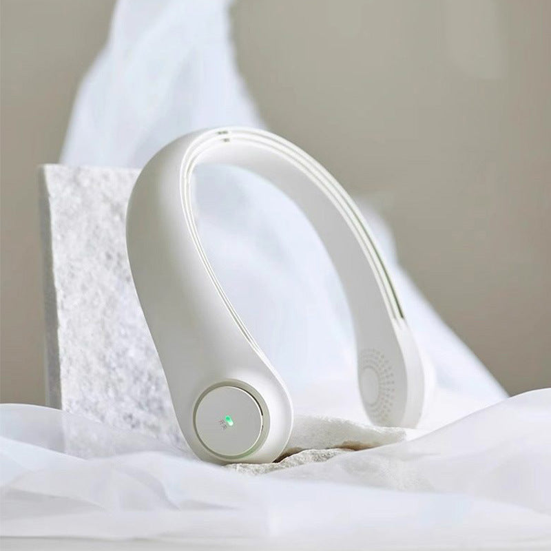 Unisex nan ergonomic neck fan bladeless with rechargeable battery, quiet motor, and adjustable airflow Stornfield