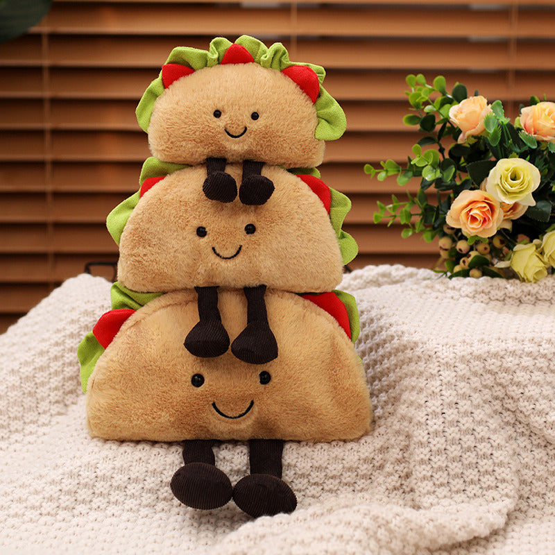Plush Taco Character Sitting Toy with Dangling Corduroy Legs Stornfield