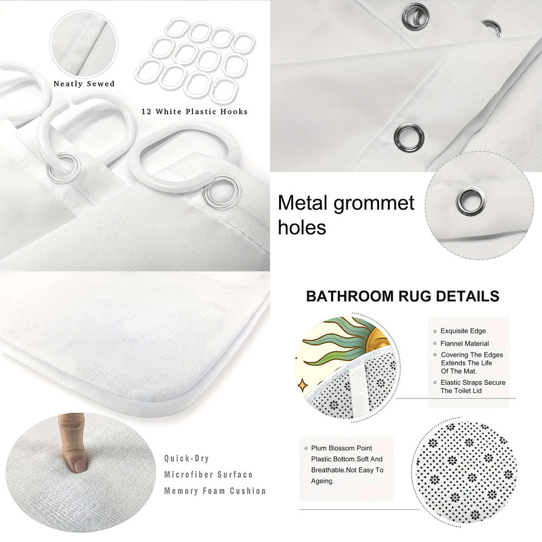 Celestial-Themed Four-Piece Bathroom Décor Set Stornfield