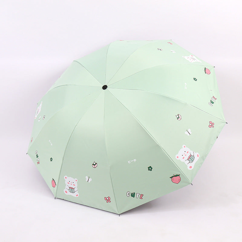 Women's Folding Umbrella with Playful Bear Design Stornfield