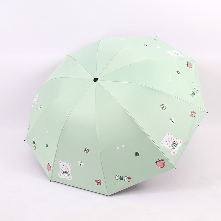 Women's Folding Umbrella with Playful Bear Design Stornfield