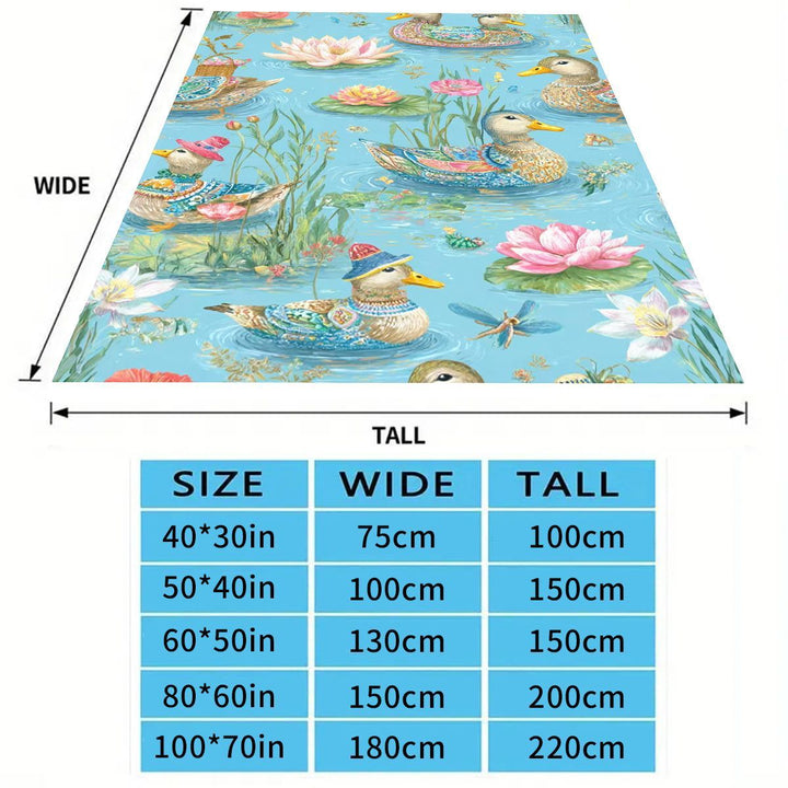 Artistic Duck Print Fleece Throw Blanket