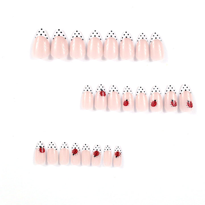 Ladybug-Themed Acrylic Nail Art Stornfield