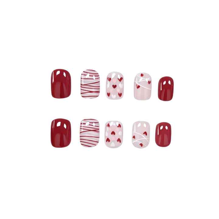 Elegant Heart-Themed Nail Art Set Stornfield