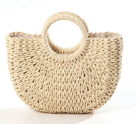 Generous basket bag with charming round handle Stornfield