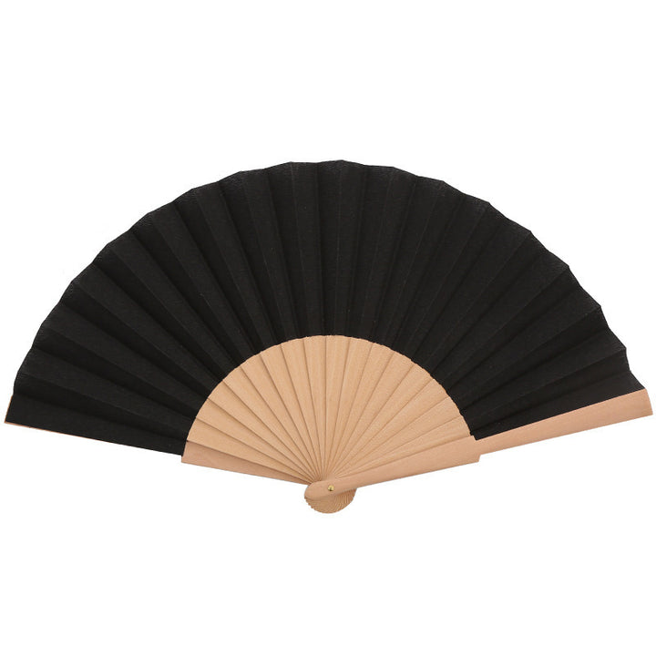 Ladies elegant hand fan made of lightweight fabric with artistic pleat pattern Stornfield