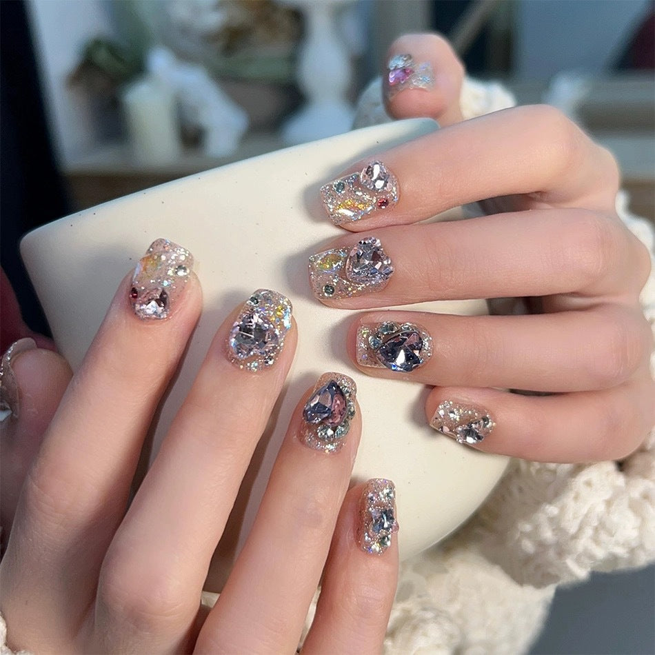 Decorative Rhinestone Press-On Nail Set