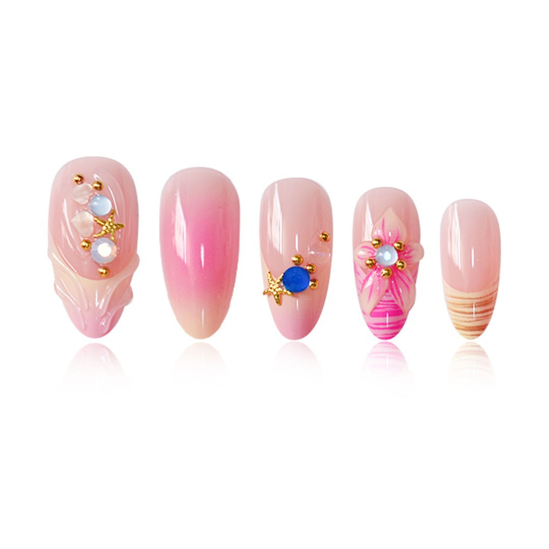 3D Floral Accented Press-On Nail Art Stornfield