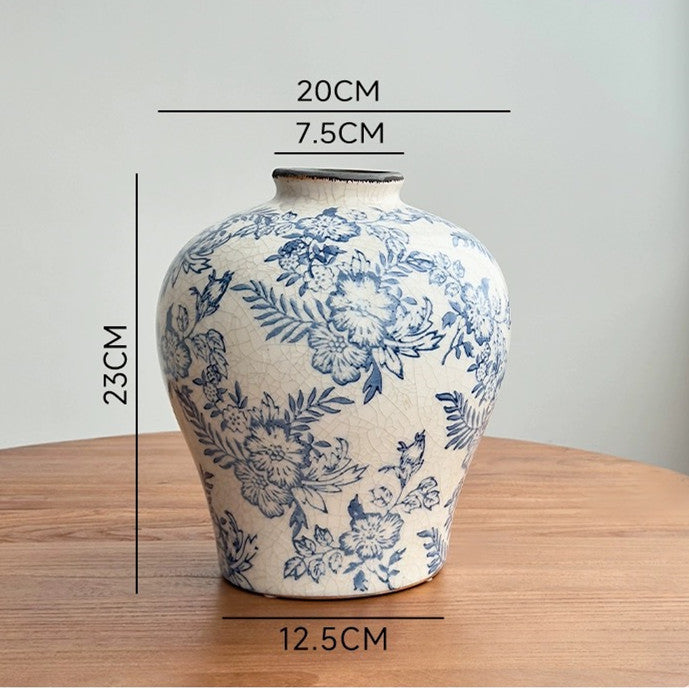 Vintage Floral Ceramic Vase
