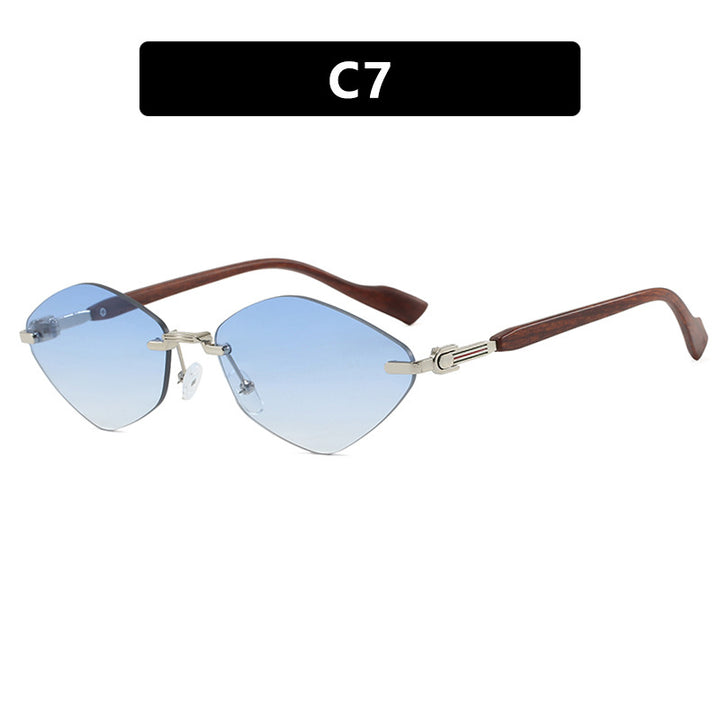 Women's geometric sunglasses with luxurious wooden arms and polarized lenses Stornfield