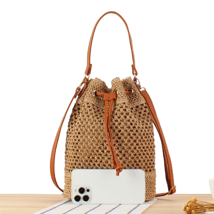 Braided Bucket Bag Made of Natural Material Stornfield