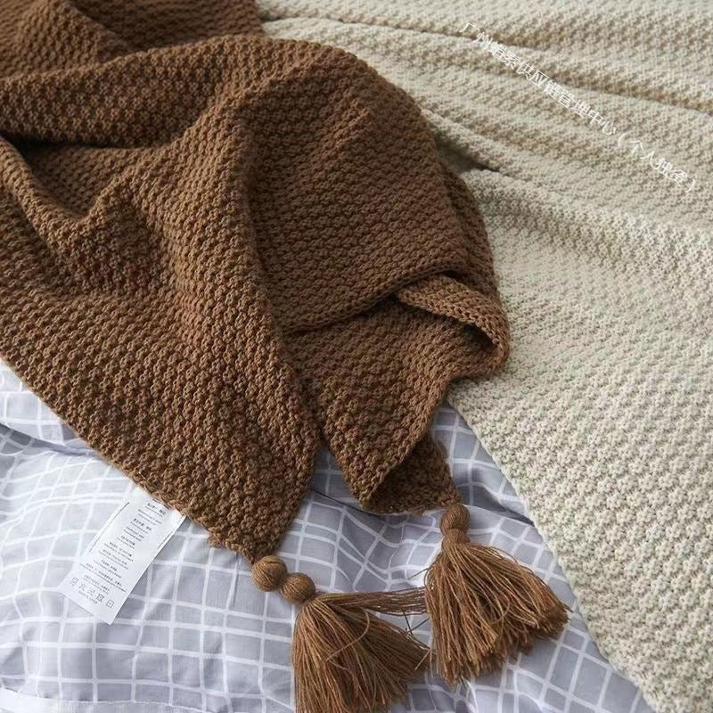 Textured Knit Throw Blanket