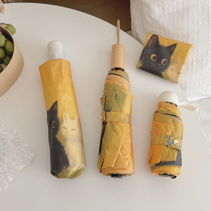 Women's Automatic Umbrella with Unique Cat Design Stornfield