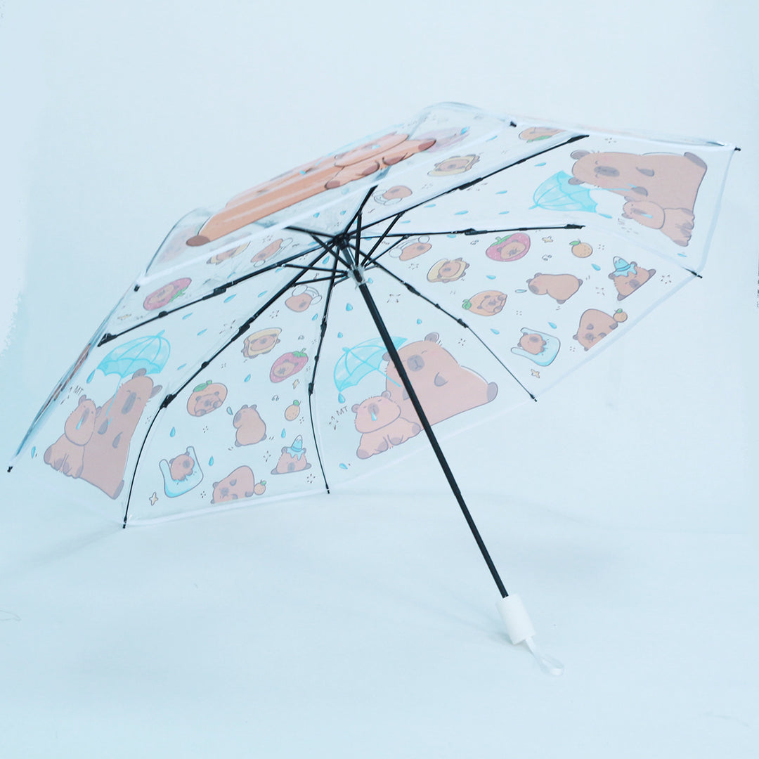 Women Folding Umbrella with Unique Cartoon Bear Design Stornfield