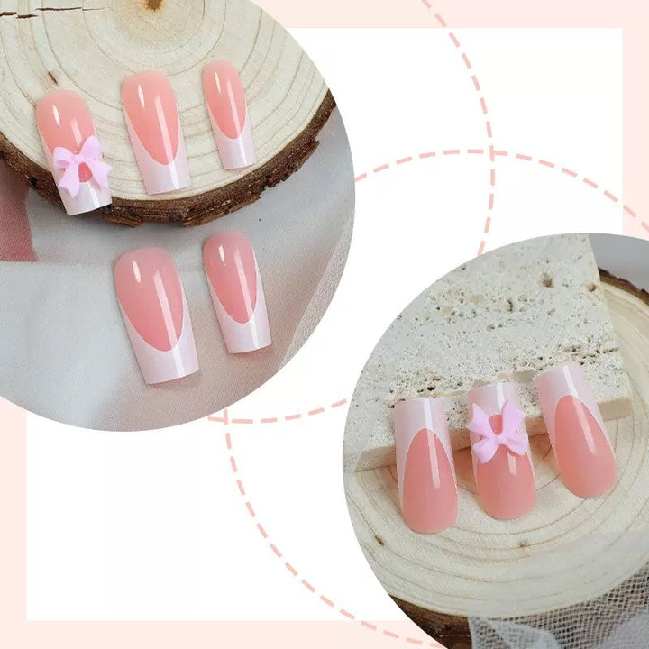 Nail set with playful bow design Stornfield