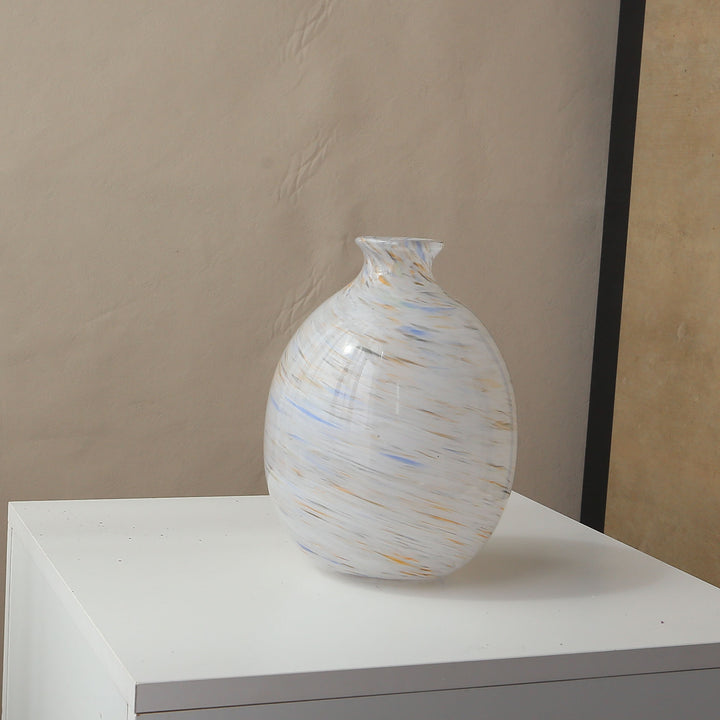 Handblown Swirl-Pattern Decorative Bulb Vase Stornfield