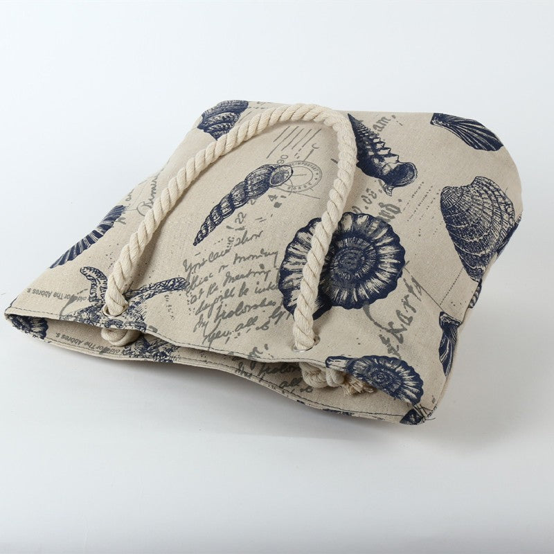 Beach bag in maritime design with sturdy rope handles Stornfield