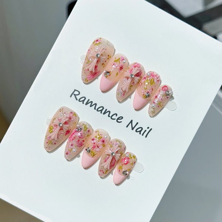 Floral Themed Press-On Nail Set Stornfield