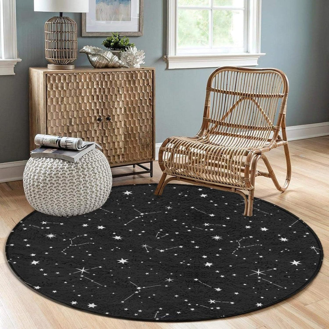 Artistic Celestial Theme Round Rug