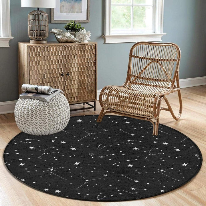 Artistic Celestial Theme Round Rug