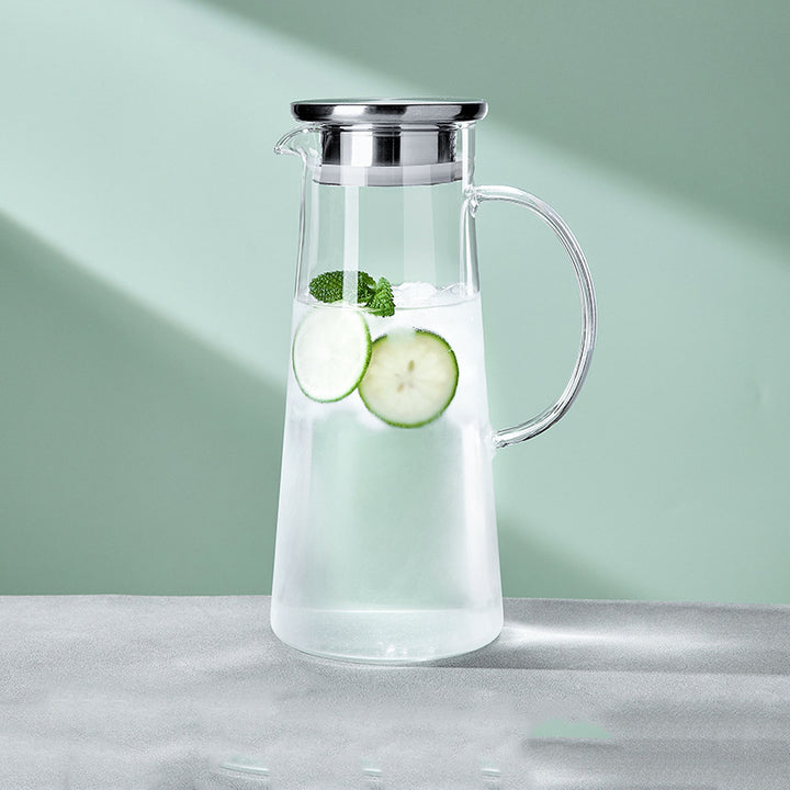 Ladies elegant glass jug with heat insulating lid Stornfield