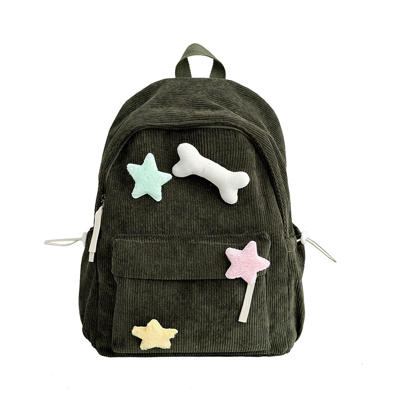 Cute Corduroy School Backpack Stornfield