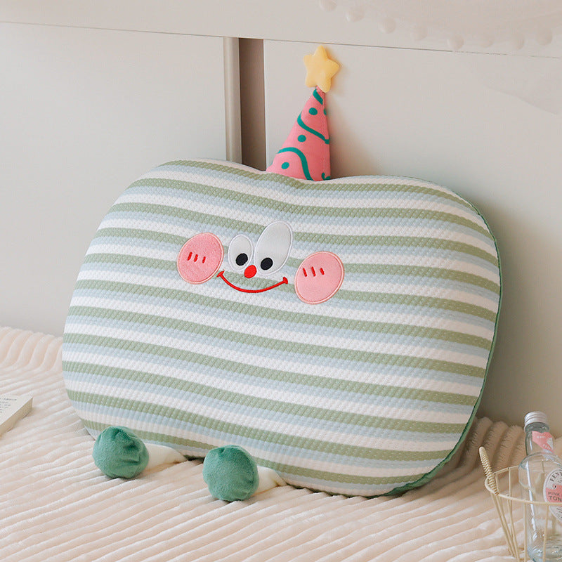 Plush pillow in cookie shape with cute face Stornfield
