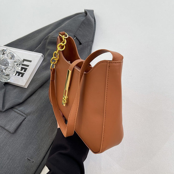 Elegant Chain-Accent Shoulder Bag