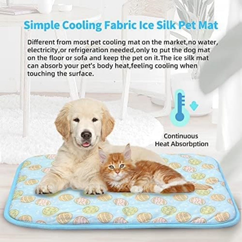 Unisex nan self-cooling pet cooling mat with pressure-activated gel core and non-slip bottom Stornfield