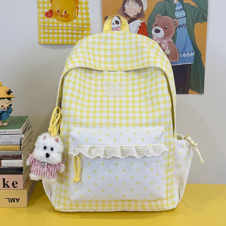Fun Gingham Patterned Backpack Stornfield