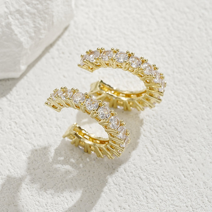Sparkling hoops with zirconia stones Stornfield