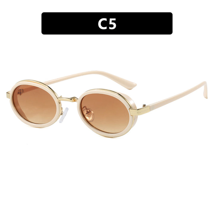 Women's round sunglasses with lightweight lenses and gold accents Stornfield