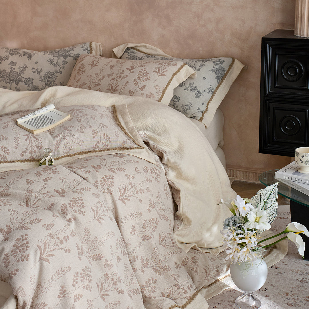 Luxury Washed Linen Duvet Cover Set with Button Closure