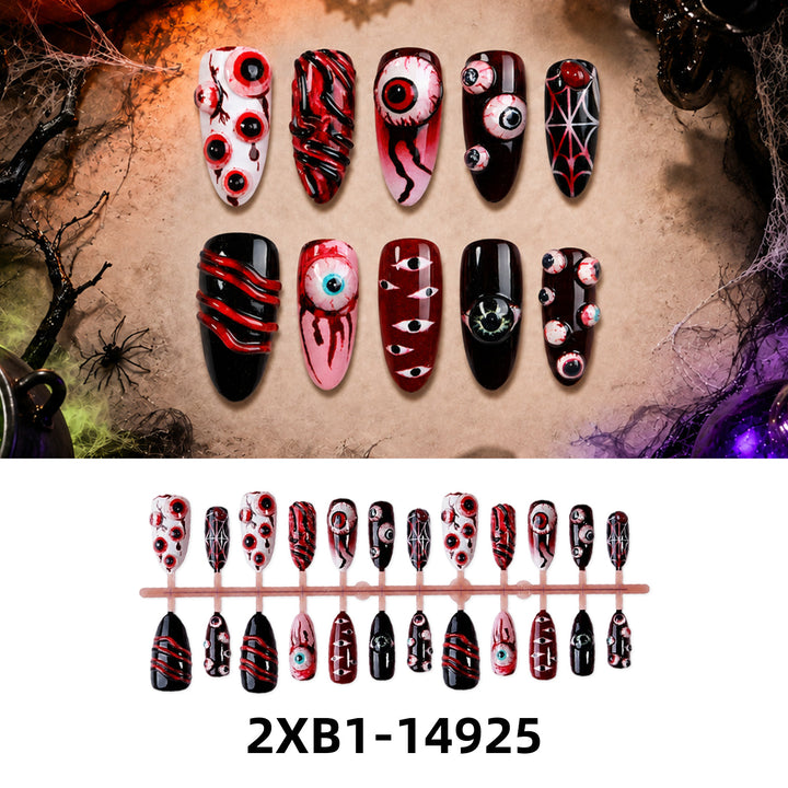 Acrylic nail set with creative Halloween motifs Stornfield