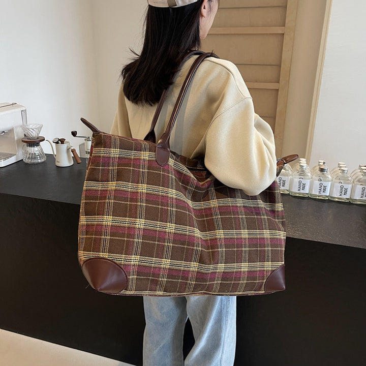 Plaid Structured Weekend Duffle Bag Stornfield