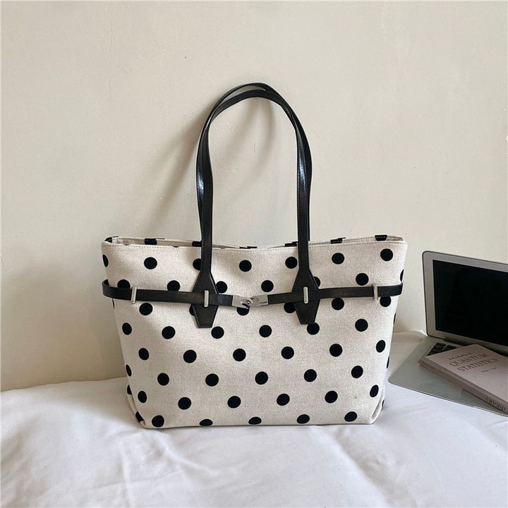 Polka Dot Canvas Tote Bag