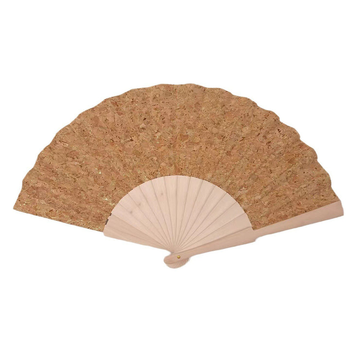 Ladies handcrafted fan made of cork and wood Stornfield