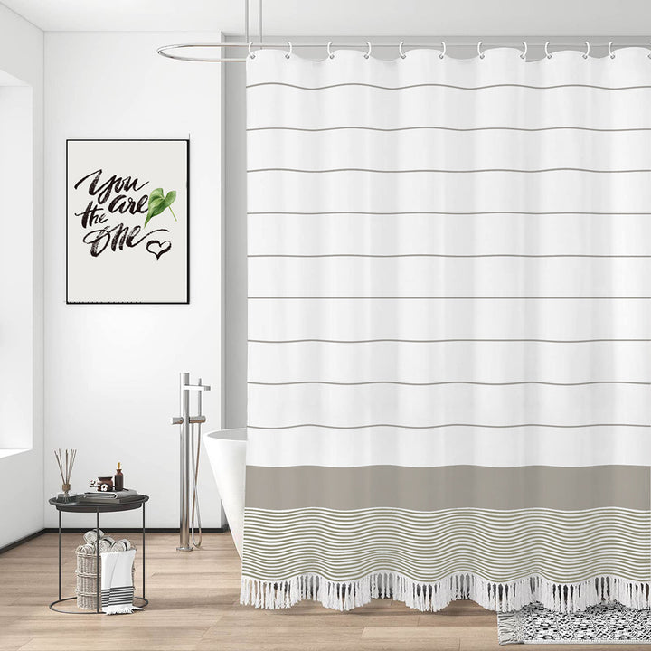 Striped Fabric Shower Curtain Stornfield