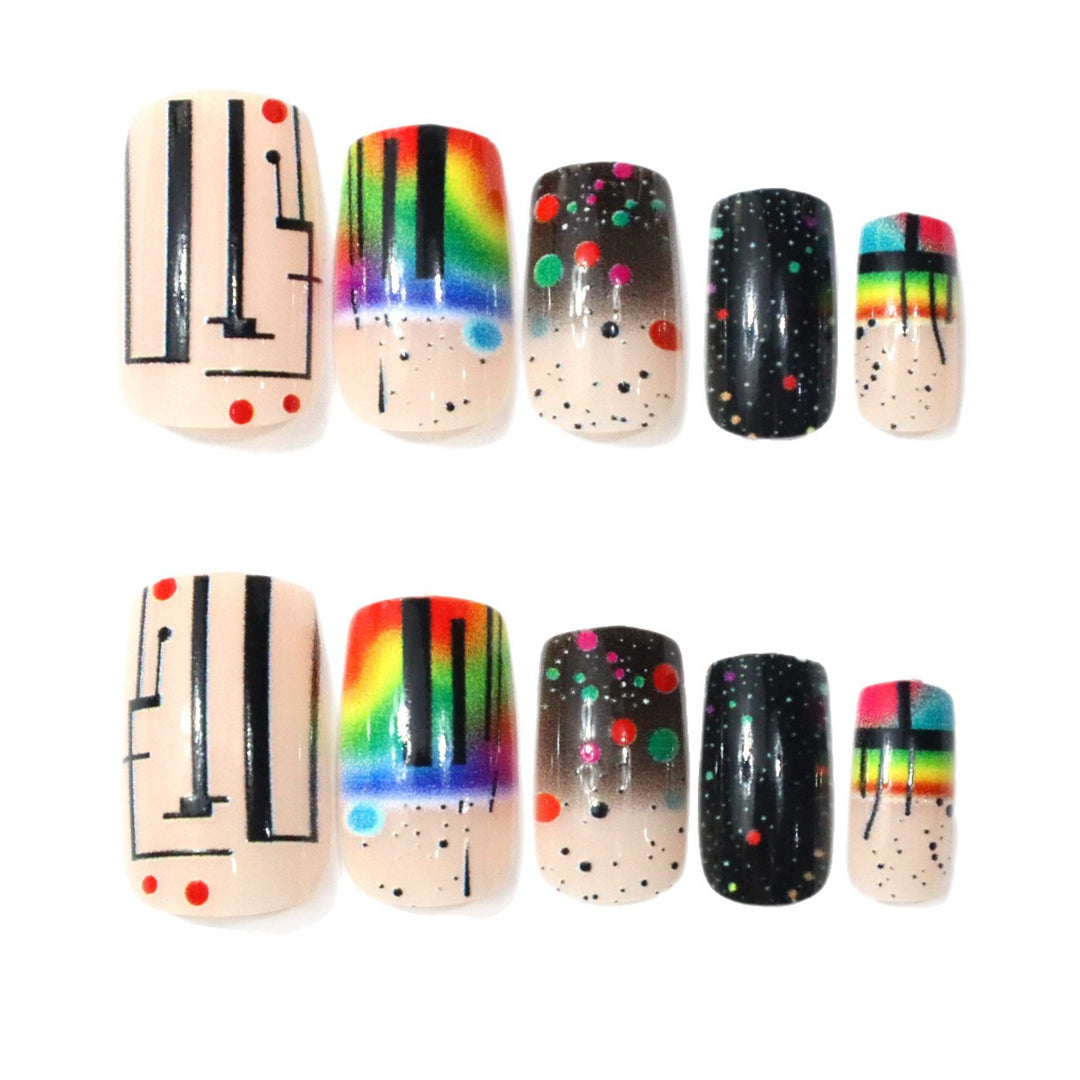 Artistic Neon Acrylic Nail Art Stornfield